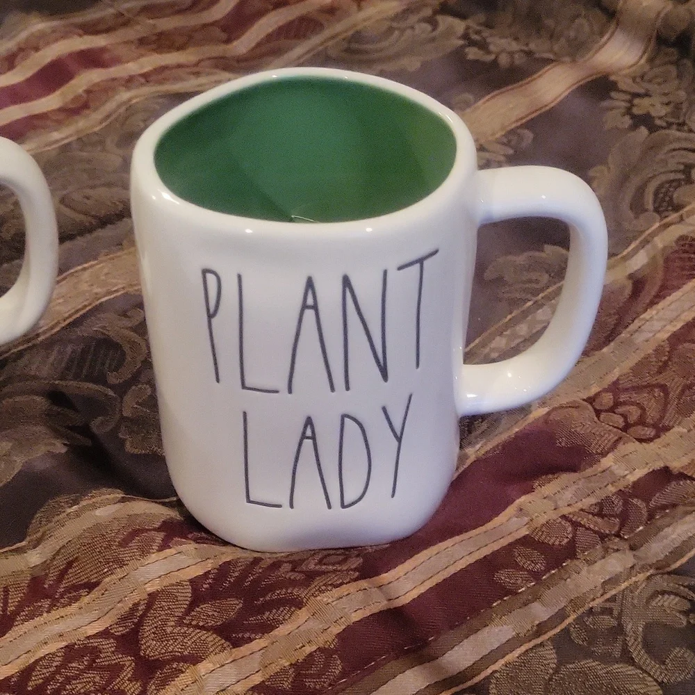 Rae dunn duo large ceramic tea coffee mug new plant lady tea coffee plant